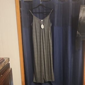 Women's Charcoal Gray Sleeveless Jumpsuit Romper